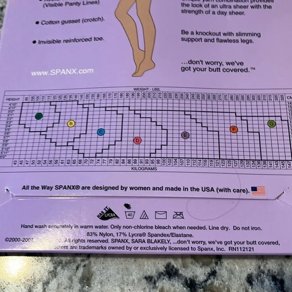 SPANX All the Way Tummy to Toes Full Length Hose Nude Medium Control Size G NIP